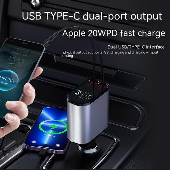 Fast Charging Car USB And TYPE-C Adapter