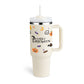 40 Oz Tumbler With Handle Straw Insulated, Stainless Steel Spill Proof